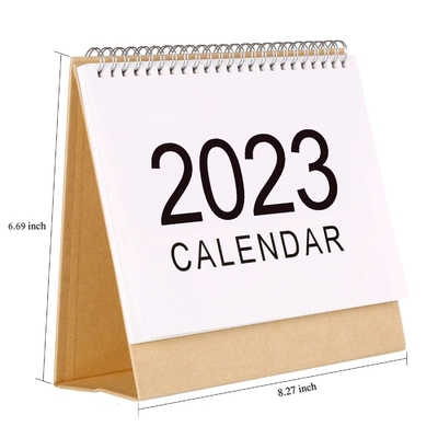 2023 Druk kalendarza miesięcznego 1400gsm 1800gsm Kartonowy kalendarz biurkowy